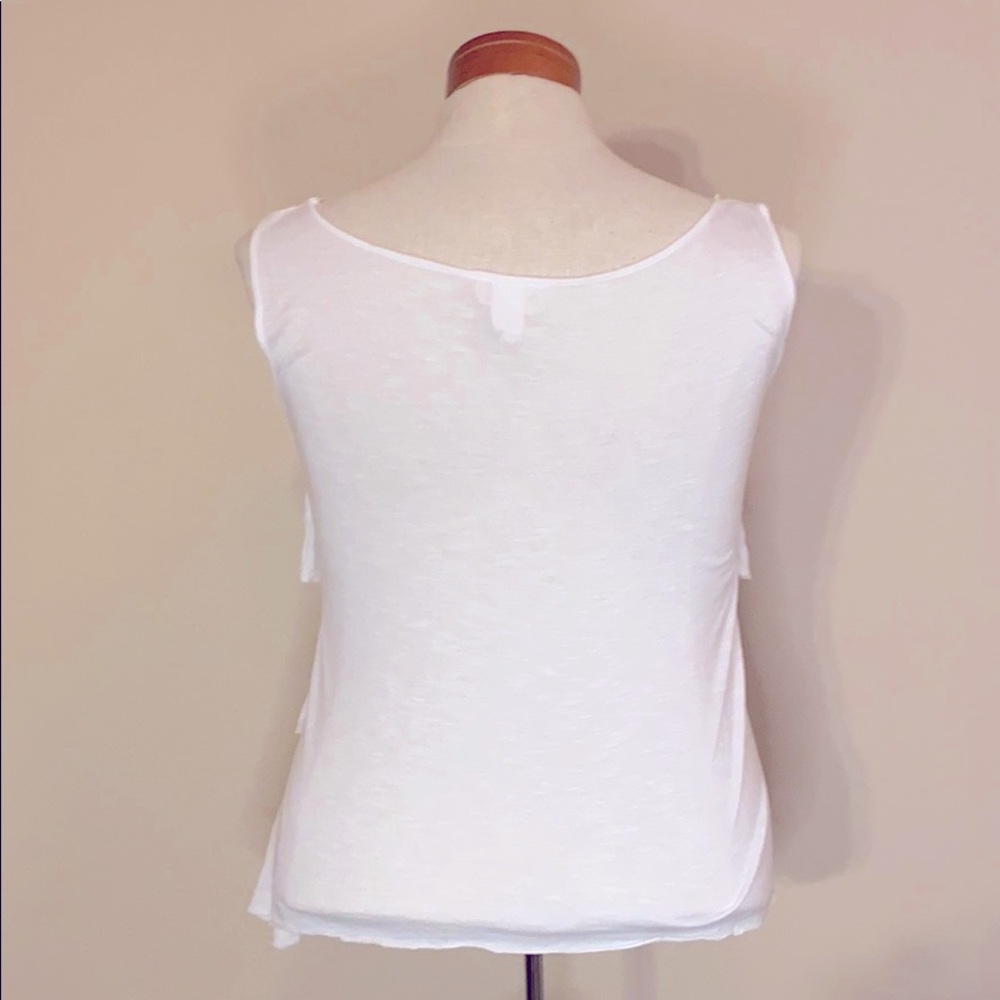 Lacey Ruffle White Tank Top - Picture 6 of 6